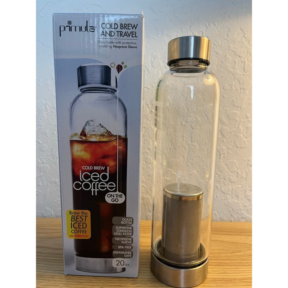 Primula Cold Brew & Travel Glass Bottle 20 oz Iced Coffee Brewer